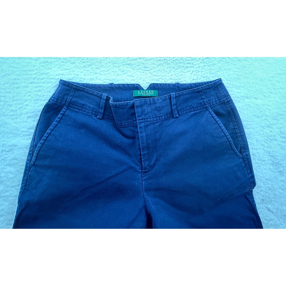 Lauren Ralph Lauren Petite Navy Blue Wide Leg Stretch Cotton Chino Pants 6P - Picture 8 of 8